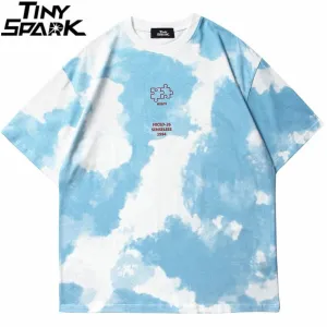 Tie Dye Streetwear Letter Puzzle T-Shirt