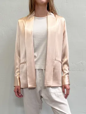 Tux Jacket in Italian Satin - Champagne