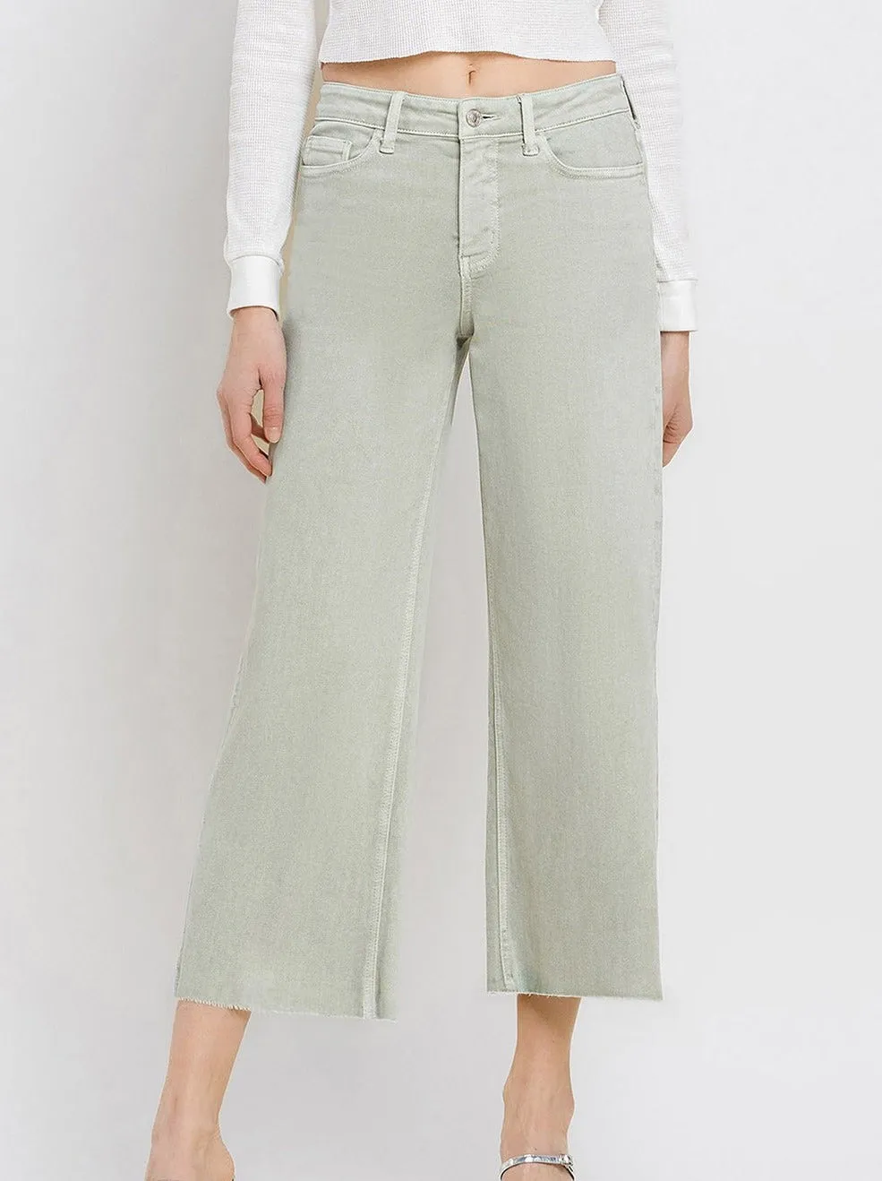 Vervet : Olivia Crop Wide Leg Jean