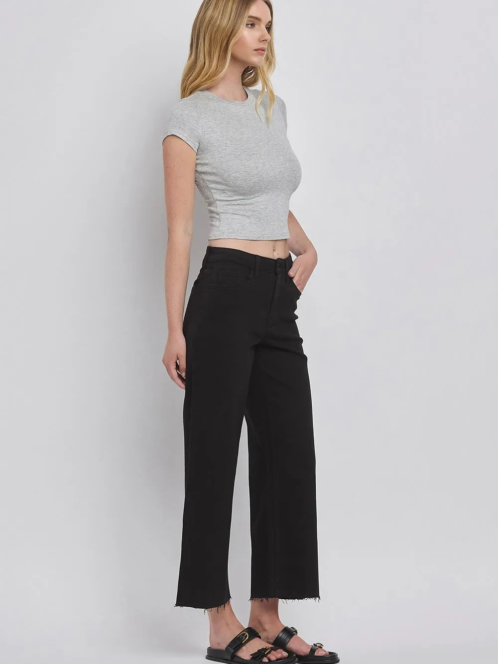 Vervet : Olivia Crop Wide Leg Jean