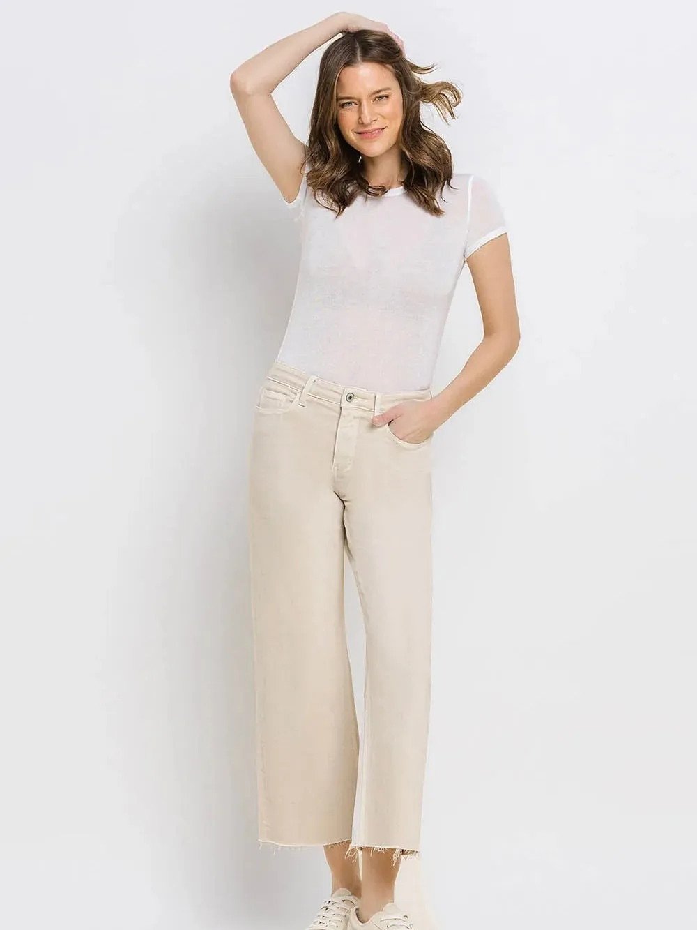 Vervet : Olivia Crop Wide Leg Jean