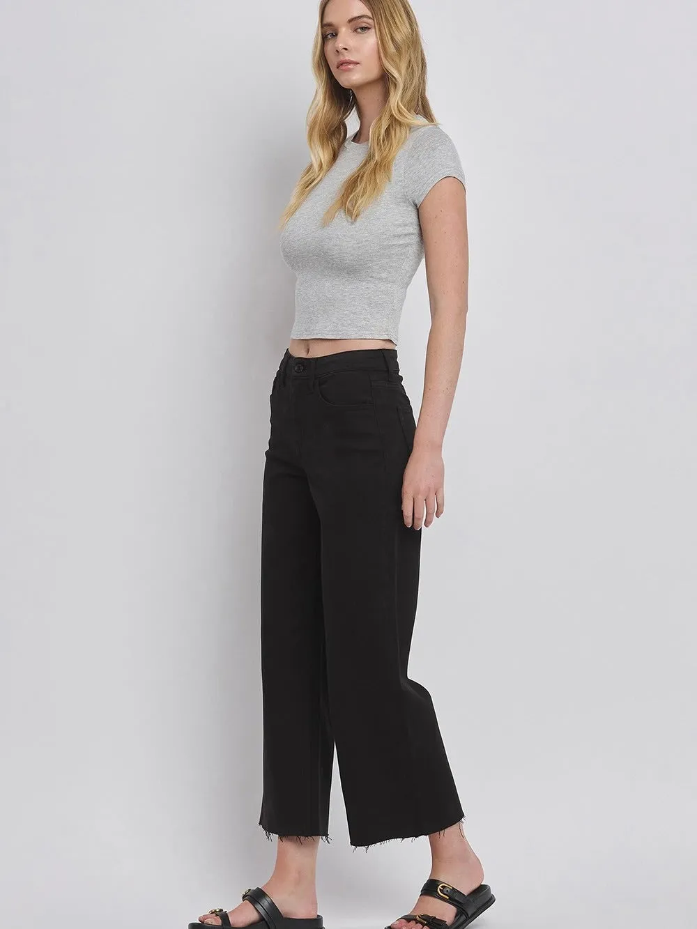 Vervet : Olivia Crop Wide Leg Jean