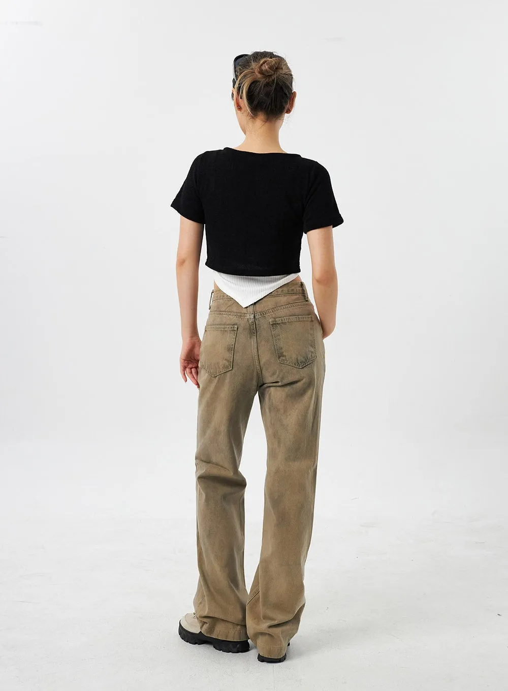 Wide Leg Bootcut Pants CY309