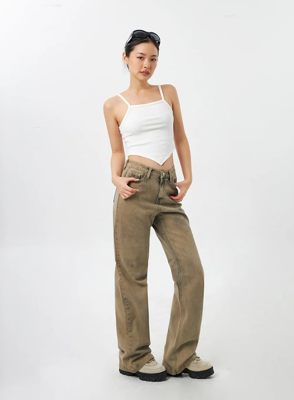 Wide Leg Bootcut Pants CY309