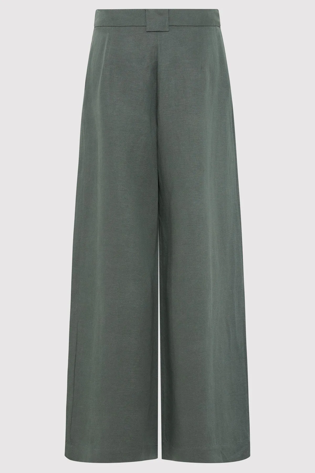 WIDE LEG PLEAT PANTS BALSAM GREEN