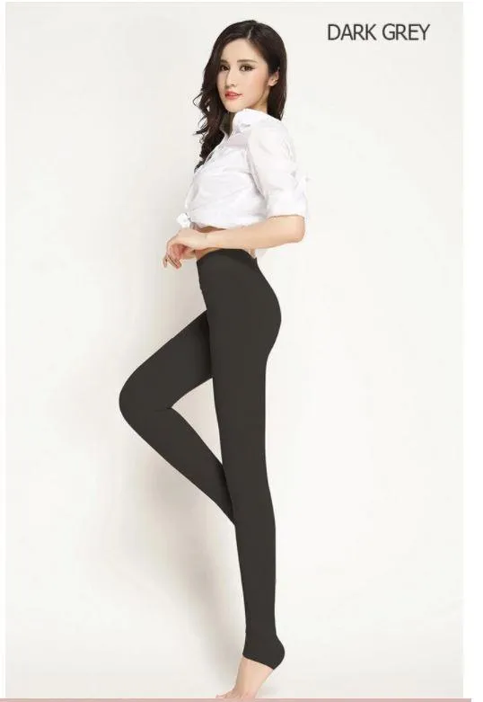 Women Large Size Winter High Waist Velvet Ankle-Length Stepped Foot Leggings