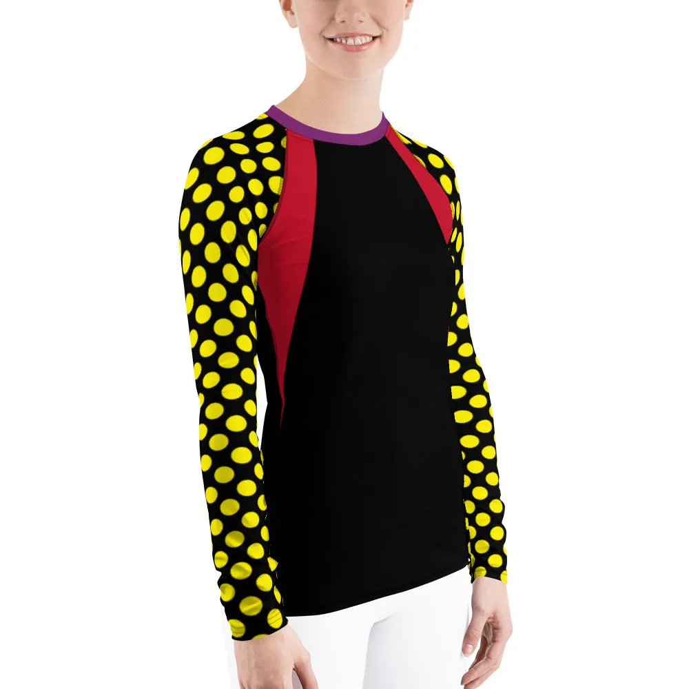 Yellow Dots Women's Rash Guard.